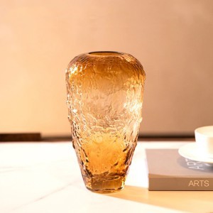 Vaza stiklinė gintaro sp. 22x13 cm HR-V029