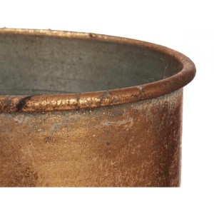 Vaza metalinė 22,5x22,5x39,5 cm sendinto aukso spalvos Giftdecor 75116