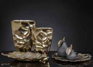 Vaza metalinė auksp sp. 22,5x10x32,5 cm DECOSILUET