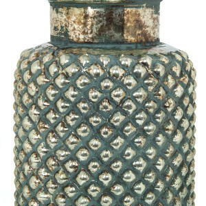 Vaza stiklinė žalia 17.5x17.5x21 cm Art glass