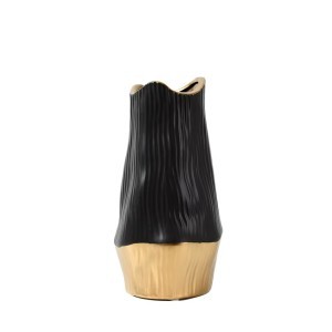 Vaza keramikinė 14x14x25,5 cm juoda/auksinė sp. TS268