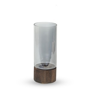 Vaza stiklinė pilka sp. D10xH25 cm HR-GW1025
