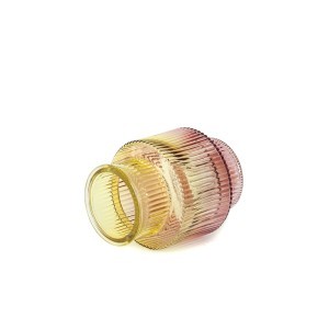 Vaza stiklinė geltonos rožinės spalvos 15x11 cm  23067