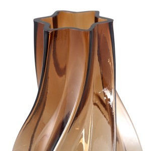 Vaza stiklinė 16x16x24 cm rusvos spalvos Florence PTMD 123073