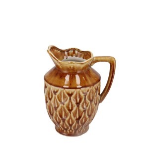 Vaza-ąsotis keramikinė 21x17x26 cm rudos spalvos Daan Kromhout 125034