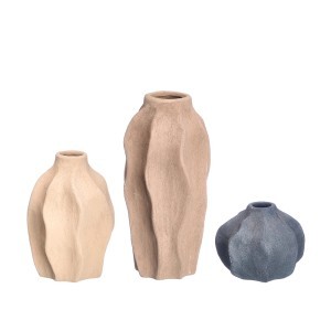 Vaza komplektas 3 vnt 11x11x23/11x11x16/11,5x11,5x10 cm keramika Giftdecor 13206