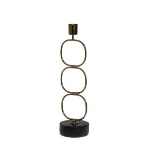Žvakidė metalinė, juodos/aukso spalvos 8x8x31 cm 4Living 619177