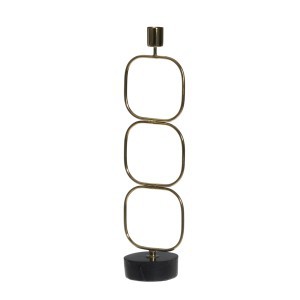 Žvakidė metalinė, juodos/aukso spalvos 10x8x38 cm 4Living 619176