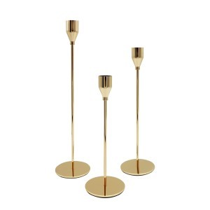 Žvakidė metalinė juodos/auksinės sp. 8x34 cm 8x28 cm 8x24 cm MCH-001-Gwen