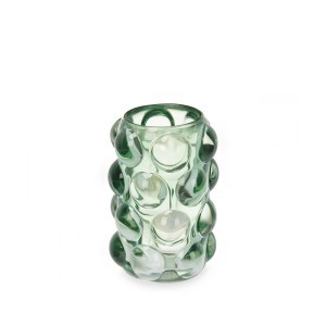 Žvakidė stiklinė 8,5x8,5x12,5 cm žalsvos spalvos Giftdecor 93707
