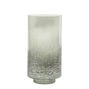 Žvakidė/vaza stiklinė pilka 15x15x30 cm  Art glass