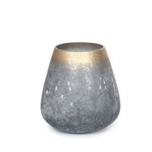 Žvakidė/vaza stiklinė pilka 20.5x20.5x20.5 cm  Art glass