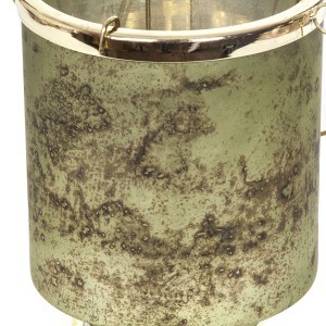 Žvakidė stiklinė su metalu bronzos spl. 16x16x18.5 cm  Art glass
