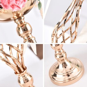 Žvakidė metalinė aukso sp. D1xH46 cm HR-MCH013