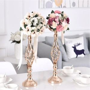 Žvakidė metalinė aukso sp. D1xH46 cm HR-MCH013