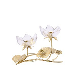 Žvakidė Lotoso žiedai metalinė 19x26x17 cm HE2537 Hestia Widdop
