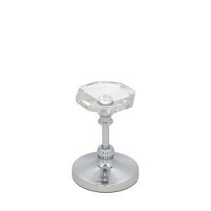 Žvakidė stiklinė/metalinė 11.5x15 cm sidabro sp. 8445393495941