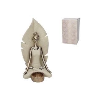 Žvakidė Yoga sėdinti moteris  14x13x26 cm 8445393388953