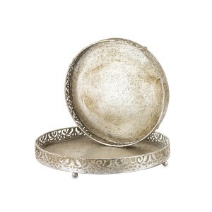 Padėklai metaliniai 2 vnt. auksinės sp. 4,5x31x31 cm 4,5x25x25 cm 163504