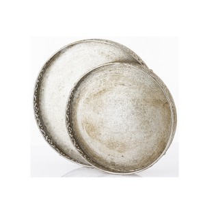 Padėklai metaliniai 2 vnt. auksinės sp. 4,5x31x31 cm 4,5x25x25 cm 163504