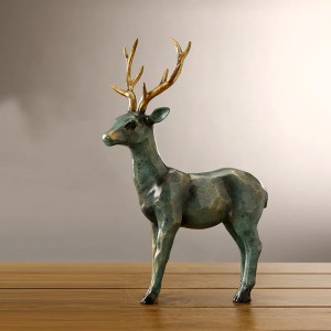 Figūrėlė Elnias 2 vnt. smaragdo/aukso sp. 24x11,5x36 cm 23x12,5x27 cm W8000-348