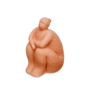 Figūrėlė Sėdinti moteris keramikinė rusva 19x18x30 cm Giftdecor 94254