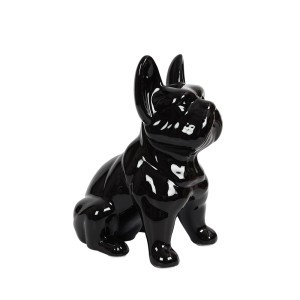 Figūrėlė keramikinė Buldogas juodos sp. 28x30x16 cm Home Deco HD1314