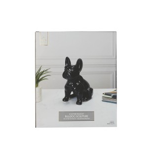 Figūrėlė keramikinė Buldogas juodos sp. 28x30x16 cm Home Deco HD1314