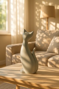 Statulėlė Katė keramikinė pilkos/žalios spalvos (mix) 40 cm 32283
