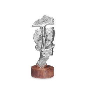 Statulėlė Kaukė metalinė 11x12x29 cm sidabro spalvos Giftdecor 91465