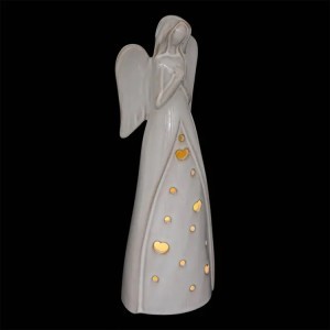 Figūrėlė Angelas keramikinė su LED apšvietimu 9x8x27,5 cm Atmosphera 216786 KLD