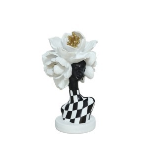 Figūrėlė Moteris su gėle balta sp. 14.5x14.5x26.5 cm MARCINA 8445393576282