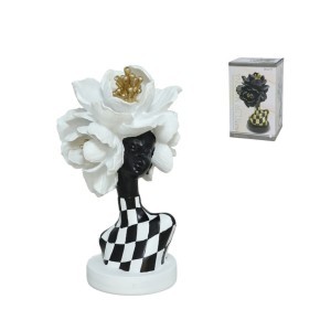 Figūrėlė Moteris su gėle balta sp. 14.5x14.5x26.5 cm MARCINA 8445393576282