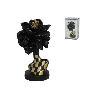 Figūrėlė Moteris su gėle aukso sp. 14.5x14.5x26.5 cm MARCINA 8445393576275