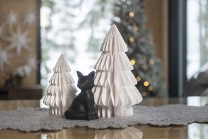 Figūrėlė Lapė porcelianinė 10x8,5x15 cm juodos spalvos Winteria 626970