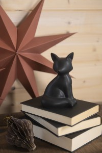 Figūrėlė Lapė porcelianinė 10x8,5x15 cm juodos spalvos Winteria 626970