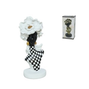 Figūrėlė Moteris su gėle balta sp. 11x13x30 cm DIANA 8445393576244