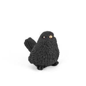 Figūrėlė Paukštelis juodos spalvos, betoninė 15x10 cm Sparrow 105405