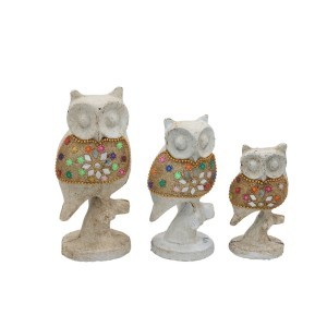 Figūrėlė Pelėdos 3 vnt. 10, 12, 15 cm plastikas 8445393434193