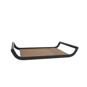 Padėklas metalinis, dirbtinės odos 20x35x6 cm Flo 119427