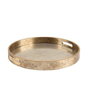 Padėklai 2 vnt su stiklu apvalūs 36x36x4 (32x32x4) cm Atmosphera 204019