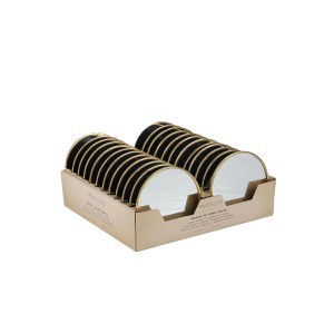 Padėkliukas veidrodinis žvakei D10 cm aukso spalvos apvadas Natural Living 31847