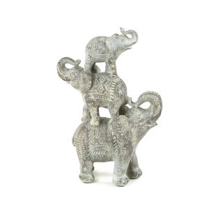 Figūrėlė Drambliai rusvos spalvos 18x6x31,5 cm polirezininiai Atmosphera 203961