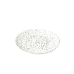 Dekoratyvinis padėklas Mandala medinis D29 cm baltos spalvos Giftdecor 77952