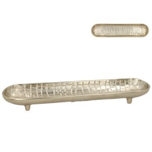 Padėklas dekoratyvinis aliumininis 38x9x4 cm aukso sp. 8445393598086
