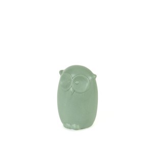 Figūrėlė Pelėda keramikinė pilkos/žalios spalvos (mix) 12 cm 32284