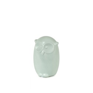 Figūrėlė Pelėda keramikinė pilkos/žalios spalvos (mix) 12 cm 32284
