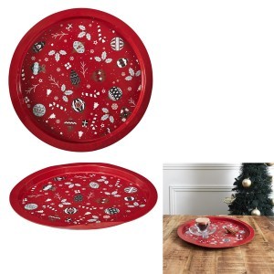 Padėklas metalinis kalėdinis D32 cm KA0384 KLD