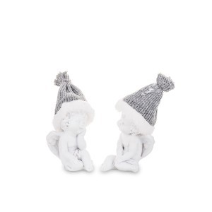 Figūrėlė angelas su kepure balta 10x5x5 cm 139046