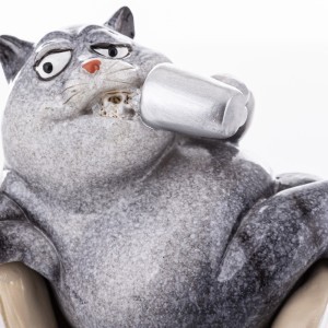 Figūrėlė Katinas su puodeliu 12x12x7 cm 169706